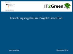 Cover der Ergebnispräsentation GreenPAD