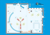 Raumplan des Forum Digitale Technologien für Workshops