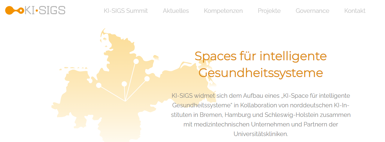 Es ist ein Screenshot der KI-SIGS Webseite zu sehen. 