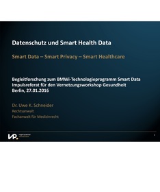 Titelblatt Datenschutz und Smart Health Data